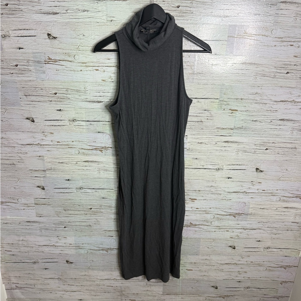 Banana Republic Dark Gray Sleeveless Midi Dress size medium midi cowl neck